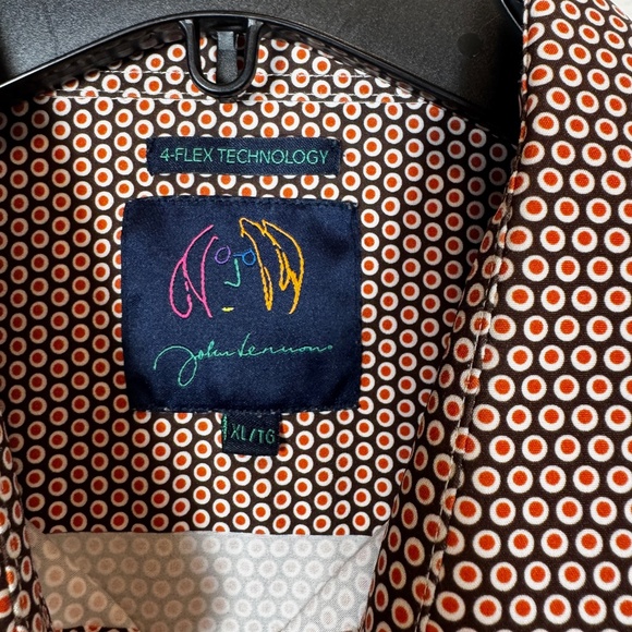 Julian Lennon Button Down Shirt Mens Size XL Micro Dots 4-Flex Business - Picture 2 of 9